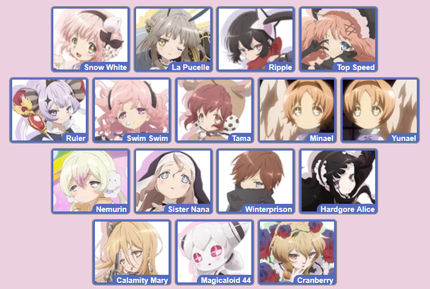 Magical Girl Raising Project - All Characters